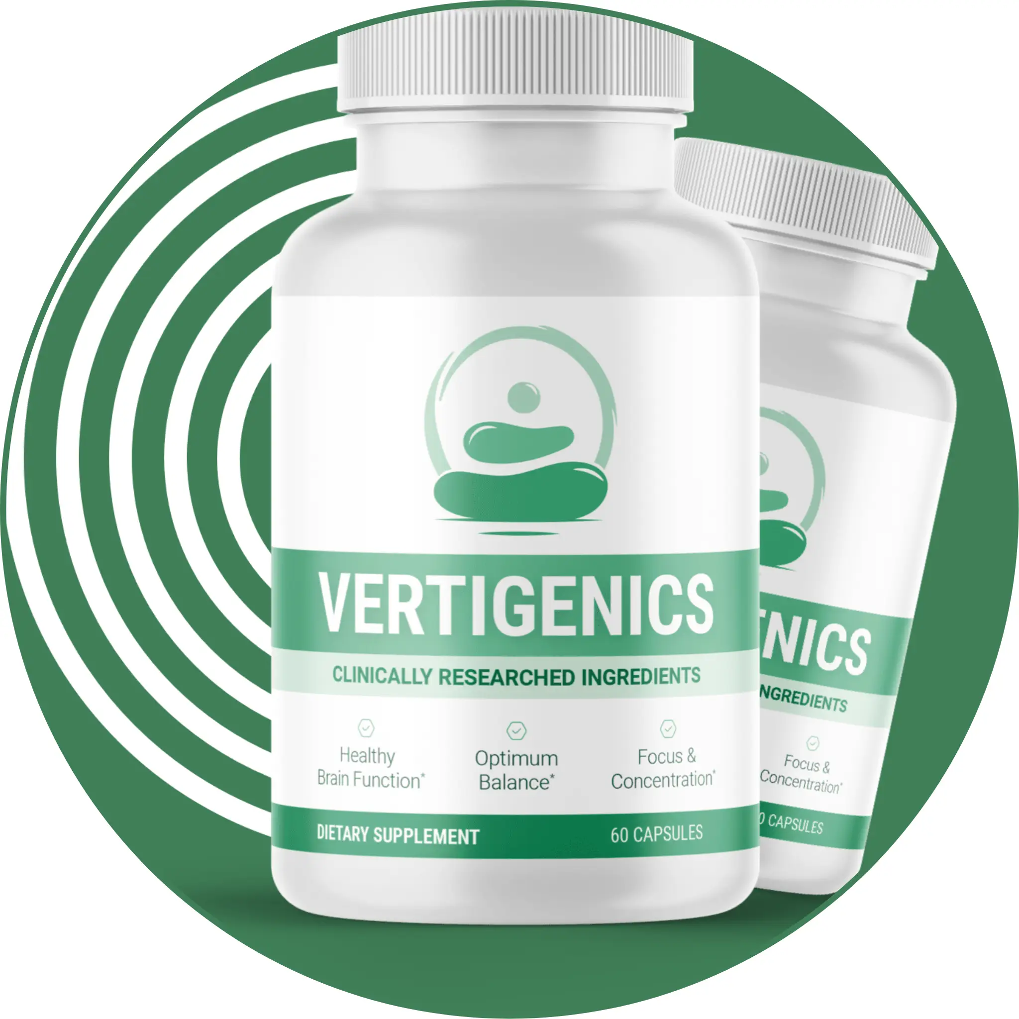 Vertigenics Brain Health Supplement Two Bottle Starter Pack